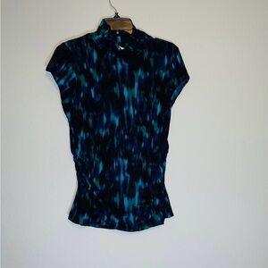 Kenneth Cole Mock Turtleneck Ruched Sides Size L